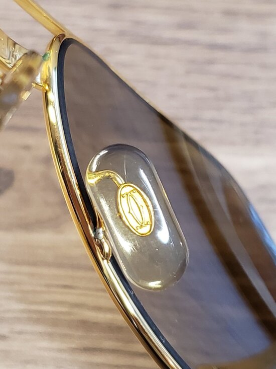 Cartier Santos Vendôme Aviator Sunglasses – Vintage Authentic Gold Frame w/ Case